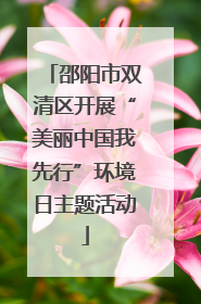 邵阳市双清区开展“美丽中国我先行”环境日主题活动
