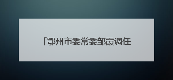 鄂州市委常委邹霞调任湖北省纪委监委派驻省人大机关纪检监察组组长