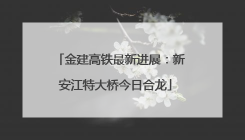 金建高铁最新进展：新安江特大桥今日合龙