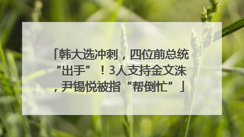 韩大选冲刺，四位前总统“出手”！3人支持金文洙，尹锡悦被指“帮倒忙”