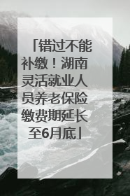 错过不能补缴！湖南灵活就业人员养老保险缴费期延长至6月底