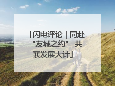 闪电评论｜同赴“友城之约” 共襄发展大计