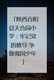 陕西合阳县天合园小学：牢记党的教导 争做强国少年