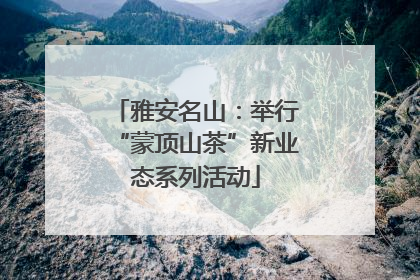 雅安名山：举行“蒙顶山茶”新业态系列活动