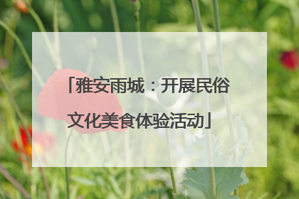 雅安雨城：开展民俗文化美食体验活动