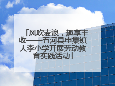 风吹麦浪，趣享丰收——五河县申集镇大李小学开展劳动教育实践活动