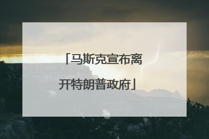 马斯克宣布离开特朗普政府