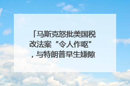 马斯克怒批美国税改法案“令人作呕”，与特朗普早生嫌隙？｜国际识局