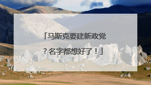 马斯克要建新政党？名字都想好了！