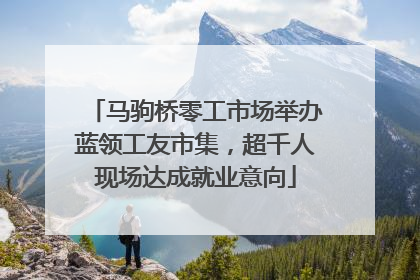 马驹桥零工市场举办蓝领工友市集，超千人现场达成就业意向