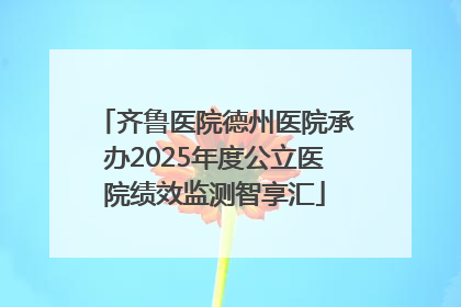 齐鲁医院德州医院承办2025年度公立医院绩效监测智享汇