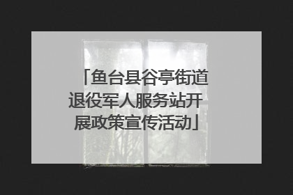 鱼台县谷亭街道退役军人服务站开展政策宣传活动