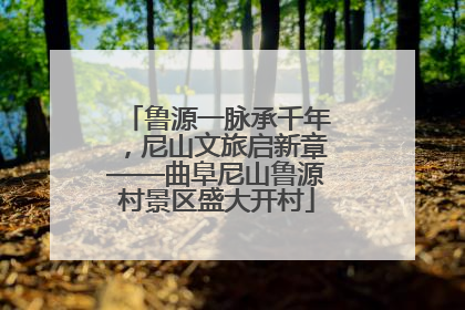 鲁源一脉承千年，尼山文旅启新章——曲阜尼山鲁源村景区盛大开村