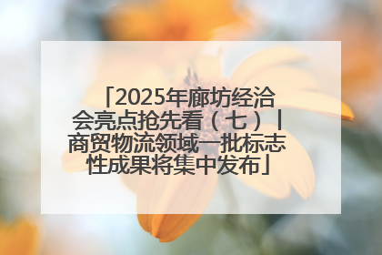2025年廊坊经洽会亮点抢先看（七）丨商贸物流领域一批标志性成果将集中发布