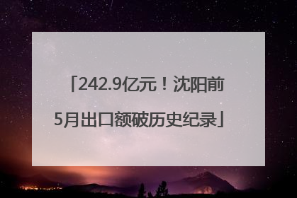 242.9亿元！沈阳前5月出口额破历史纪录