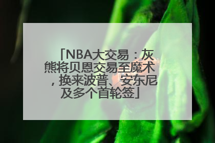 NBA大交易：灰熊将贝恩交易至魔术，换来波普、安东尼及多个首轮签