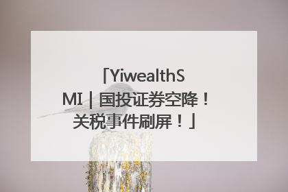 YiwealthSMI｜国投证券空降！关税事件刷屏！